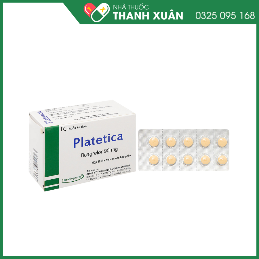 Platetica 90mg dự phòng biến cố huyết khối do xơ vữa